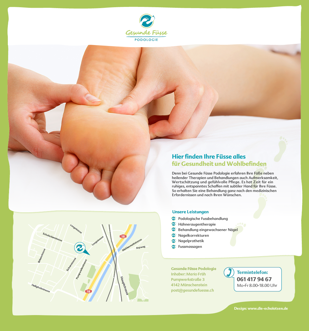 Webscreen Gesunde Füsse Mario Früh Basel Schweiz